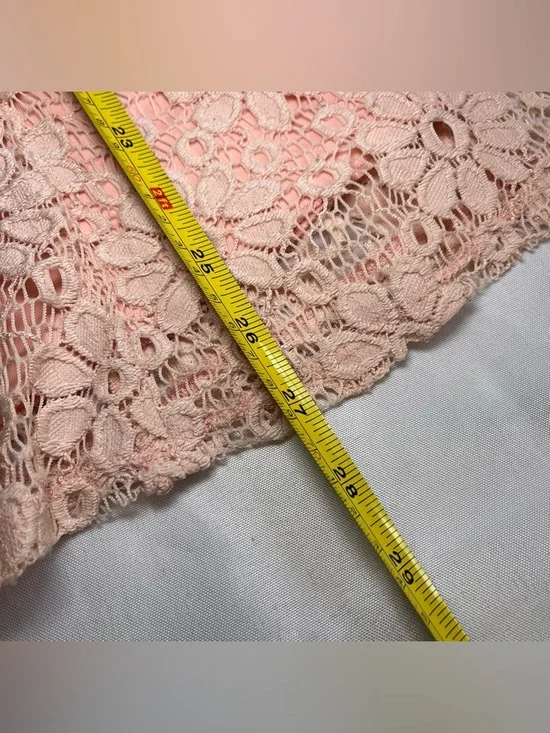 City Triangle Peach Floral Lace Spaghetti Strap Fit Flare Dress Womens Medium - Picture 5 of 7